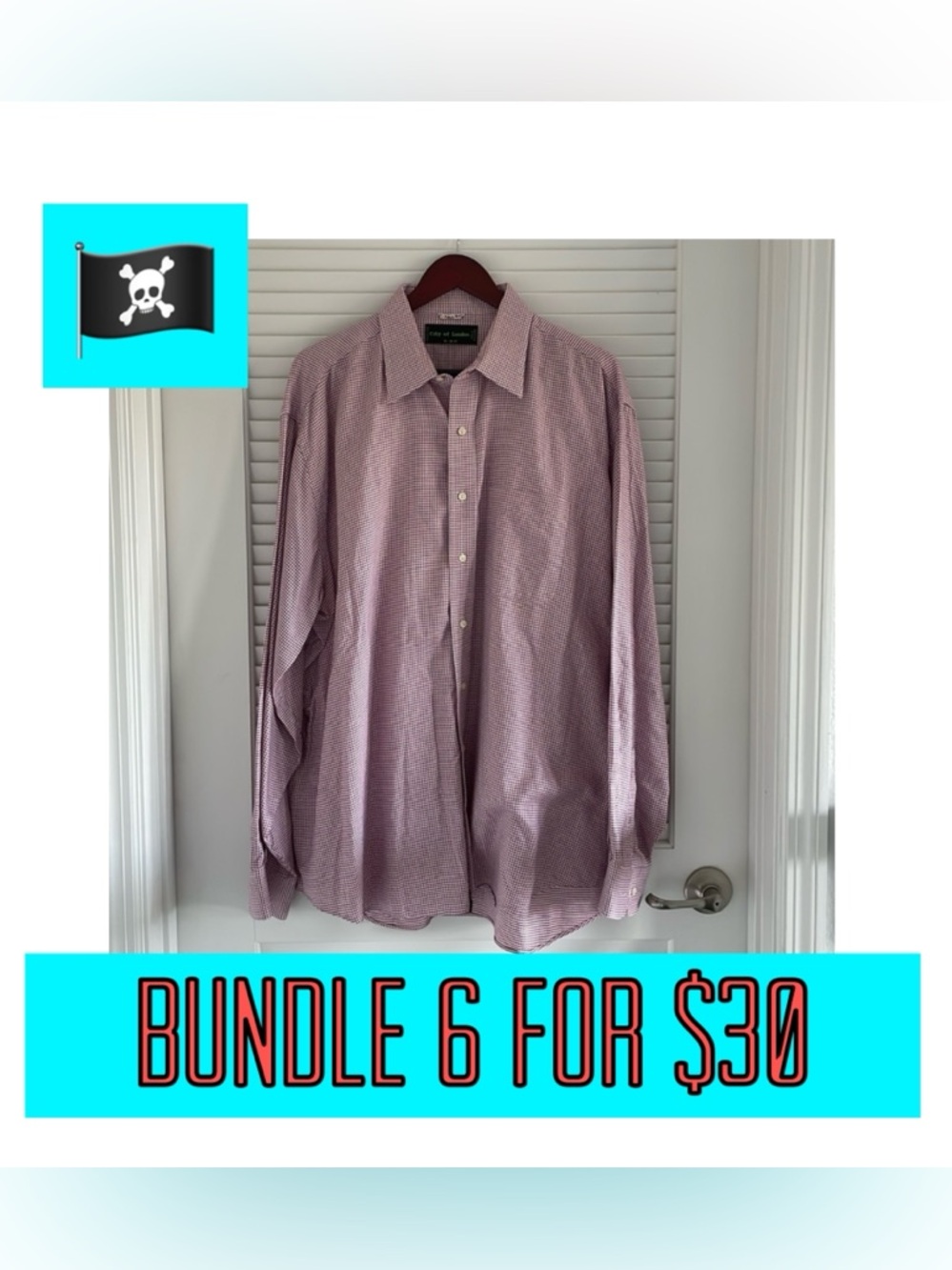 🏴‍☠️6 for $30🏴‍☠️ City of London Button Down Shirt Size 18-36/37